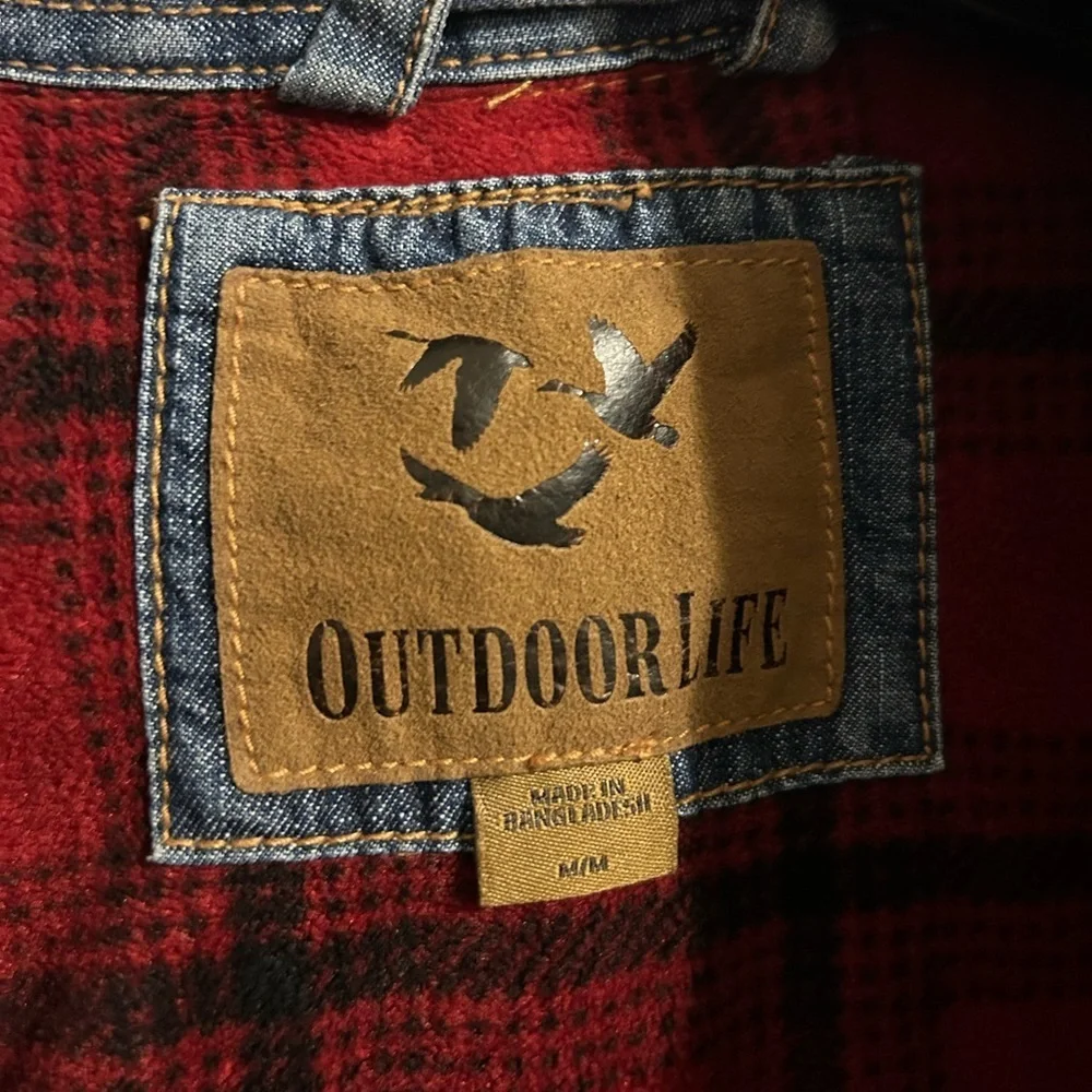 Outdoor Life Denim Plaid Fleece Lined Shacket - M - Picture 3 of 10